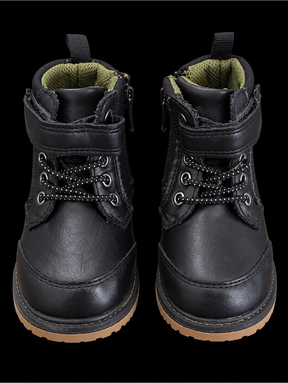 Black Lace-Up Boots – Size 4 – Excellent Used Condition